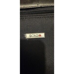 SOLO New York Classic Laptop Briefcase – Black Nylon Leather Trim Fits 17”